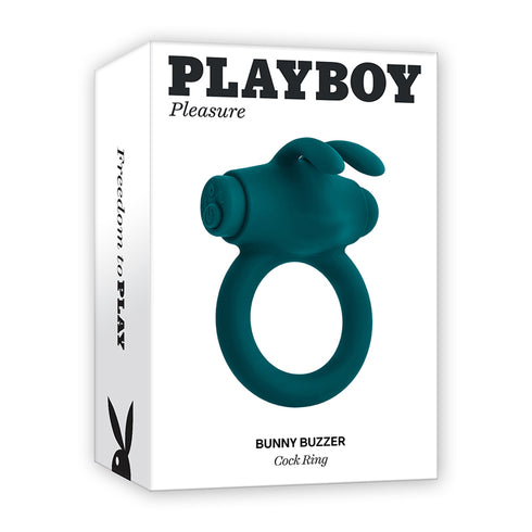 Playboy Bunny Buzzer Vibrating C-Ring Stimulator Teal